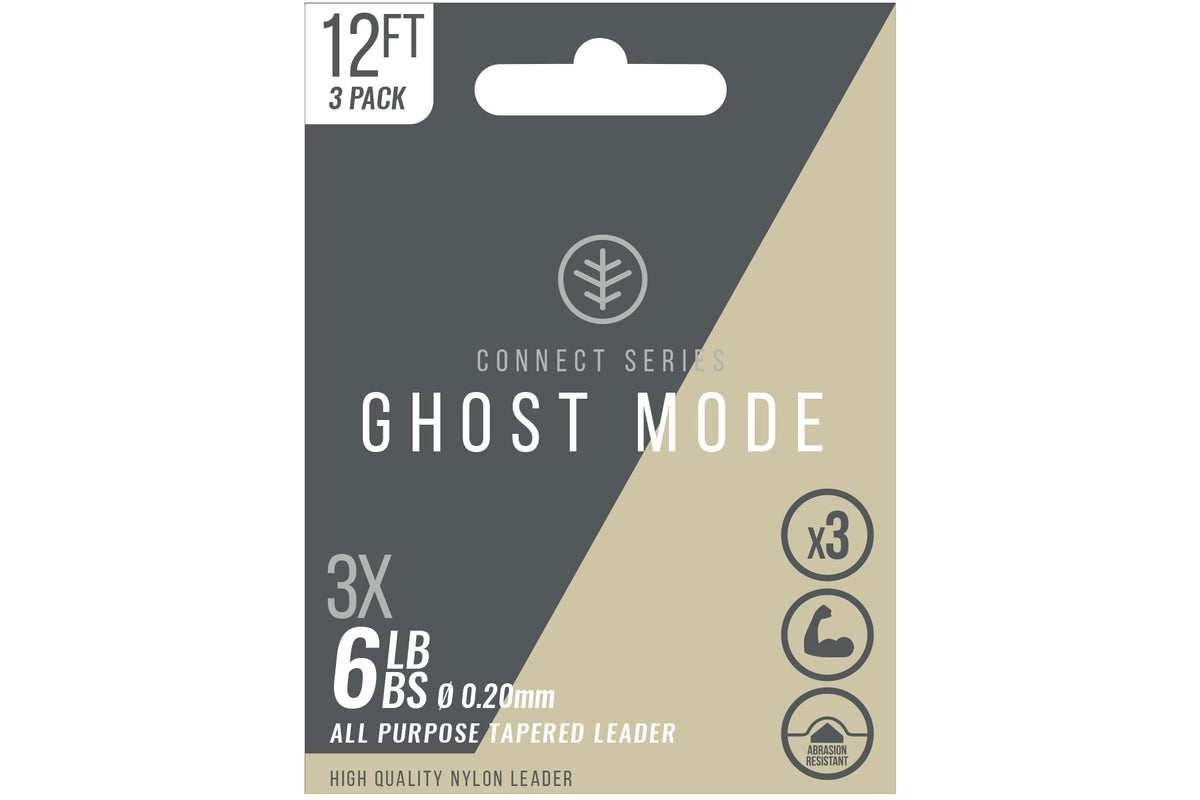 Ghost Mode Tapers 3x 12ft 6lb Leader  Fly Leader Wychwood