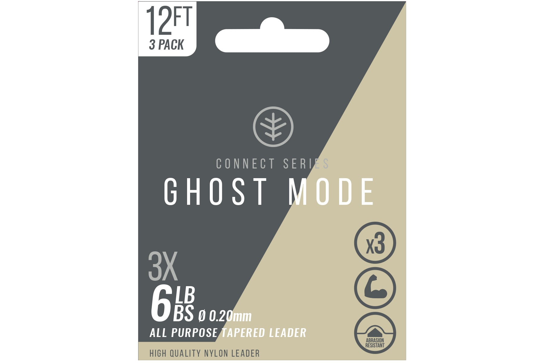Ghost Mode Tapers 3x 12ft 6lb Leader  Fly Leader Wychwood