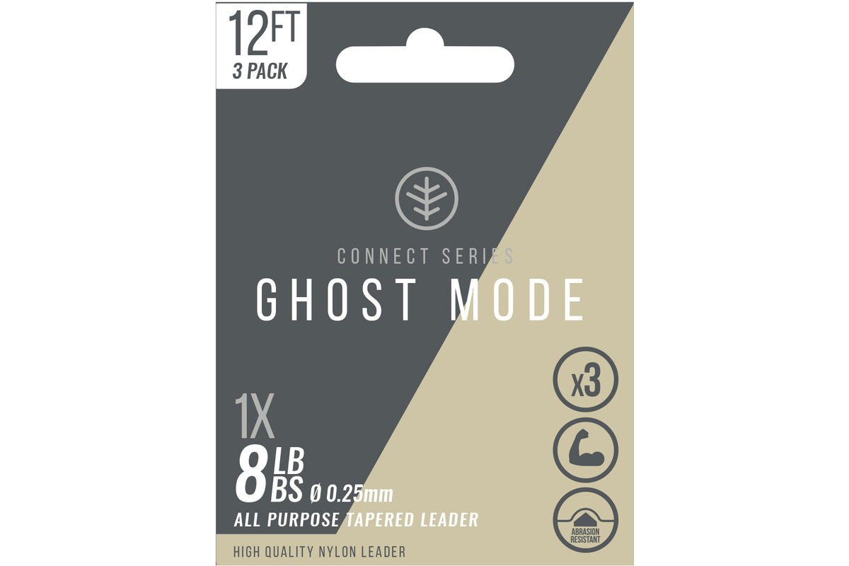 Ghost Mode Tapers 3x 12ft 8lb Leader  Fly Leader Wychwood