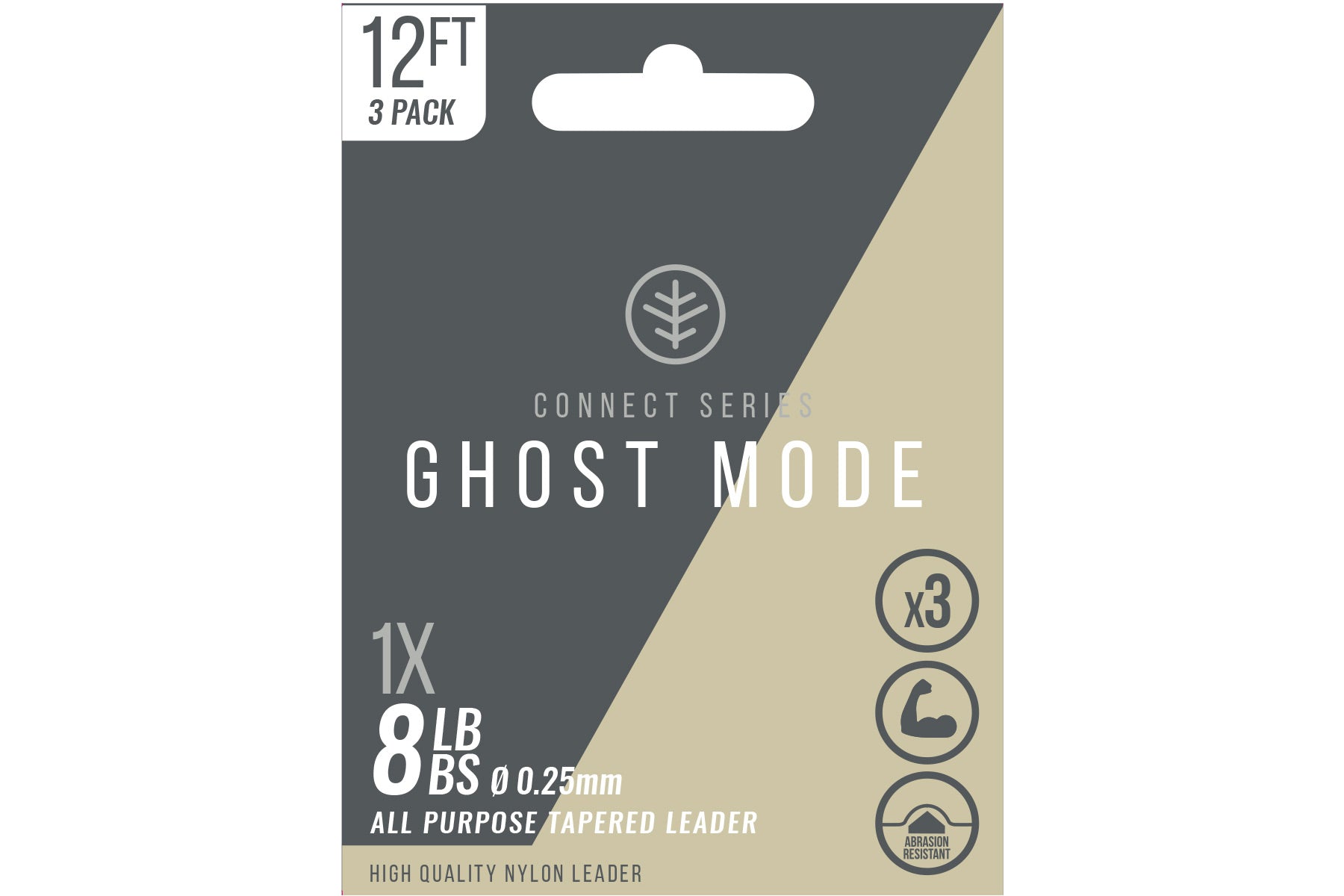 Ghost Mode Tapers 3x 12ft 8lb Leader  Fly Leader Wychwood