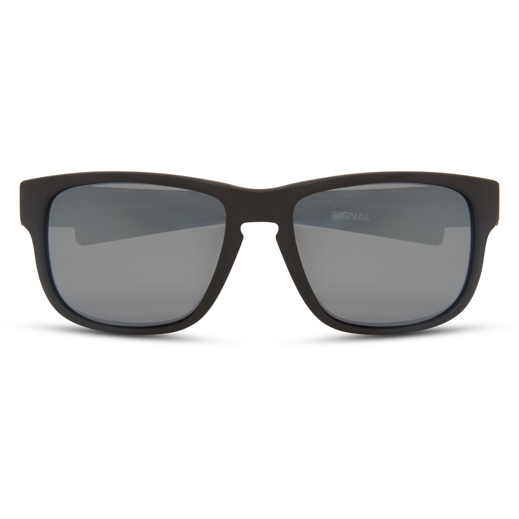 Signal Matt Black Sunglasses - 3 Polarised Lens Pack-Silver Mirror/Bronze/Yellow
