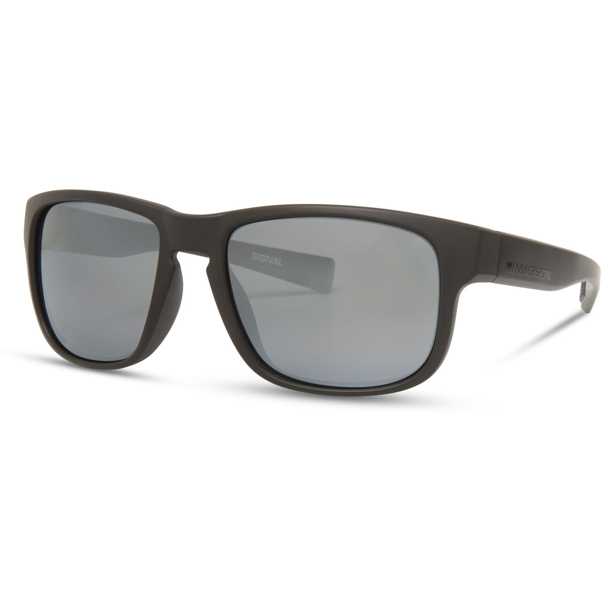 Signal Matt Black Sunglasses - 3 Polarised Lens Pack-Silver Mirror/Bronze/Yellow  Sunglasses Wychwood
