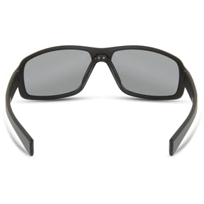 Target Matt Black Sunglasses - 3 Polarised Lens Pack-Silver Mirror/Bronze/Yellow
