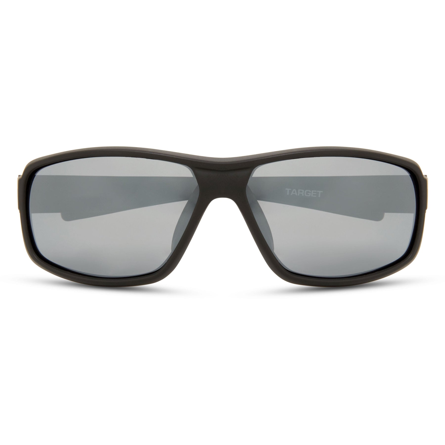Target Matt Black Sunglasses - 3 Polarised Lens Pack-Silver Mirror/Bronze/Yellow