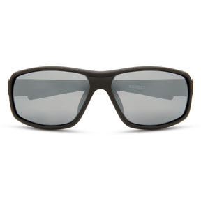 Target Matt Black Sunglasses - 3 Polarised Lens Pack-Silver Mirror/Bronze/Yellow   Wychwood
