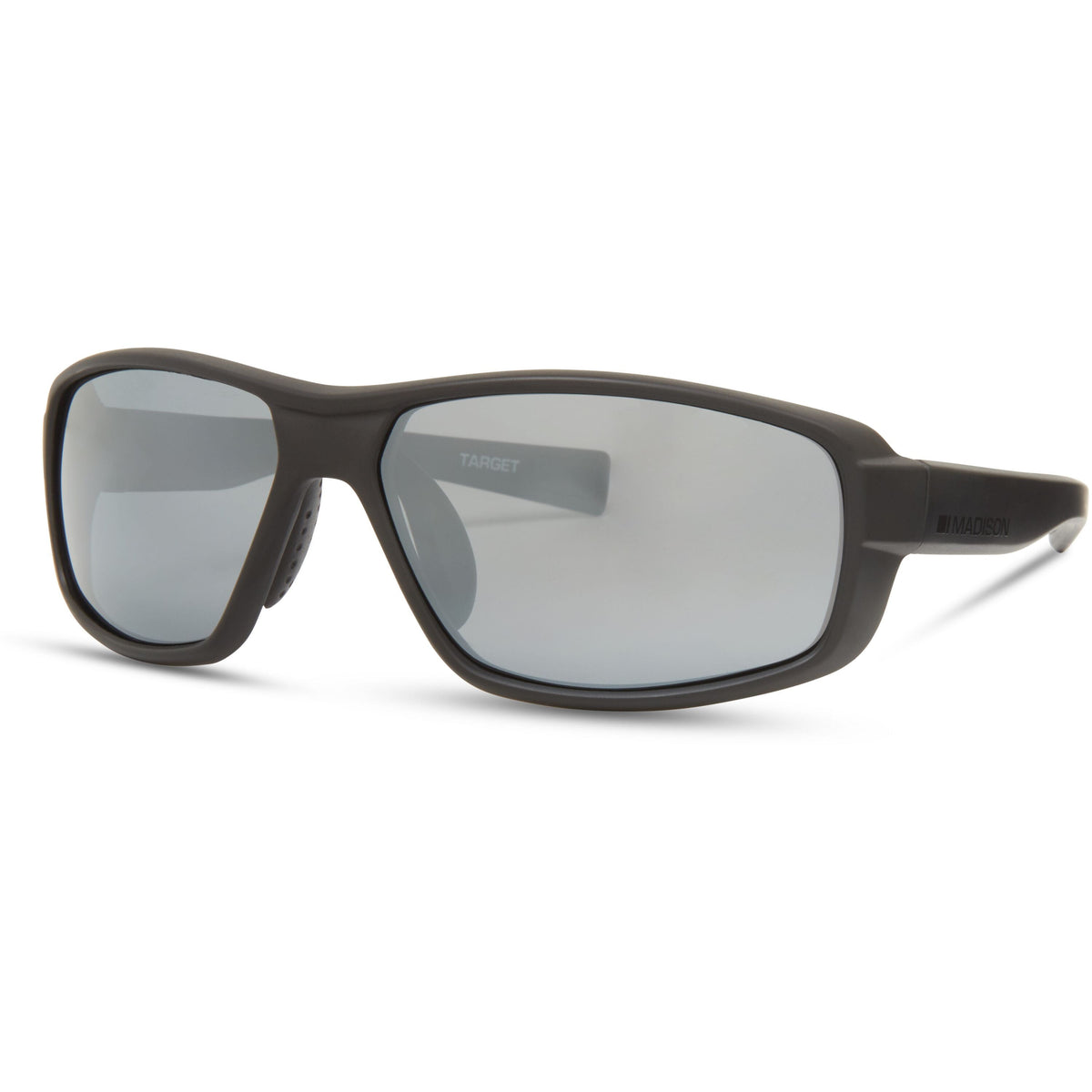 Target Matt Black Sunglasses - 3 Polarised Lens Pack-Silver Mirror/Bronze/Yellow