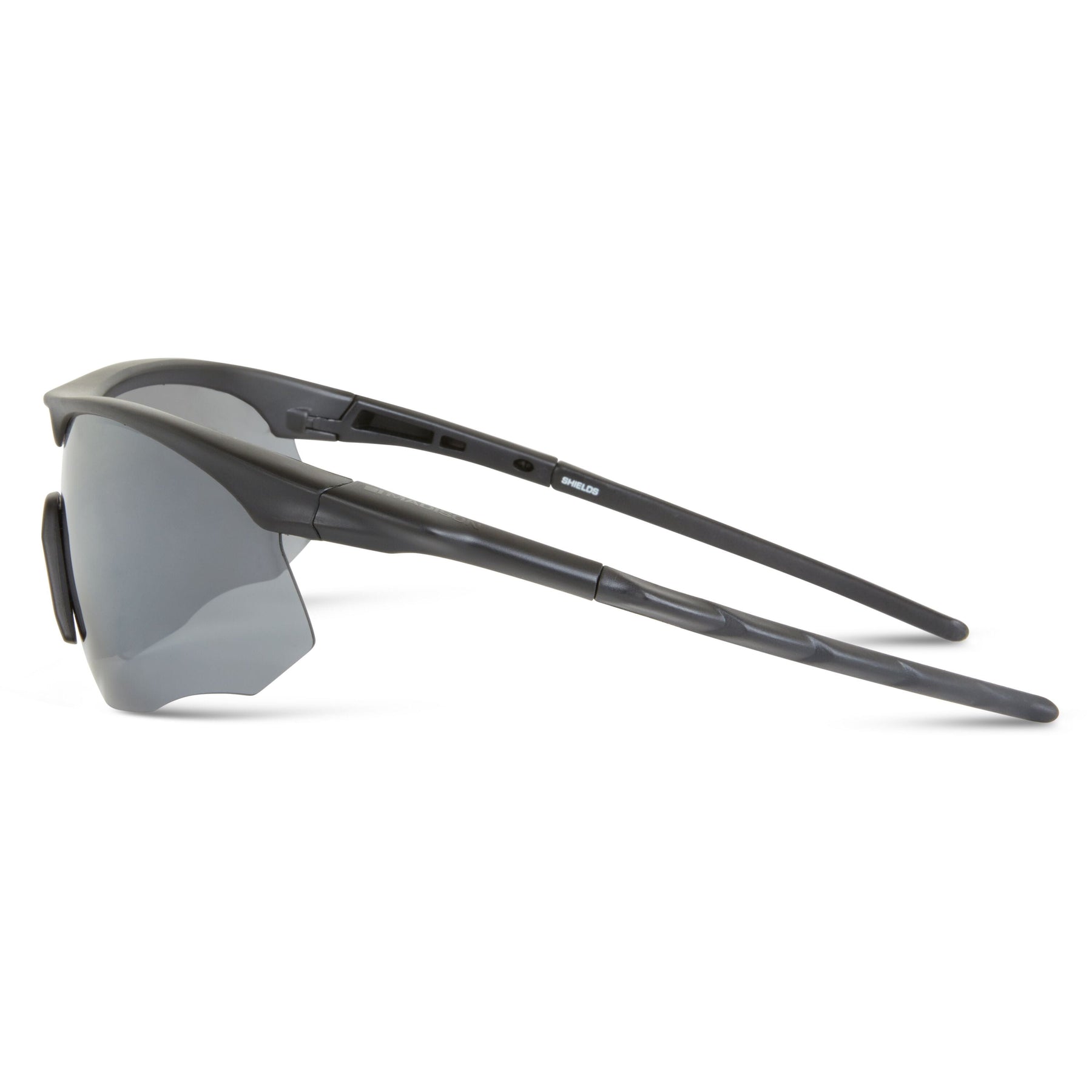Shields Matt Black Sunglasses- 3 Polarised Lens Pack-Silver Mirror/Bronze/Yellow