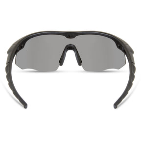Shields Matt Black Sunglasses- 3 Polarised Lens Pack-Silver Mirror/Bronze/Yellow  Sunglasses Wychwood