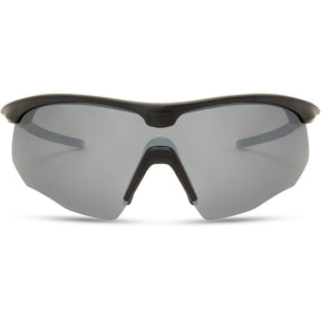 Shields Matt Black Sunglasses- 3 Polarised Lens Pack-Silver Mirror/Bronze/Yellow