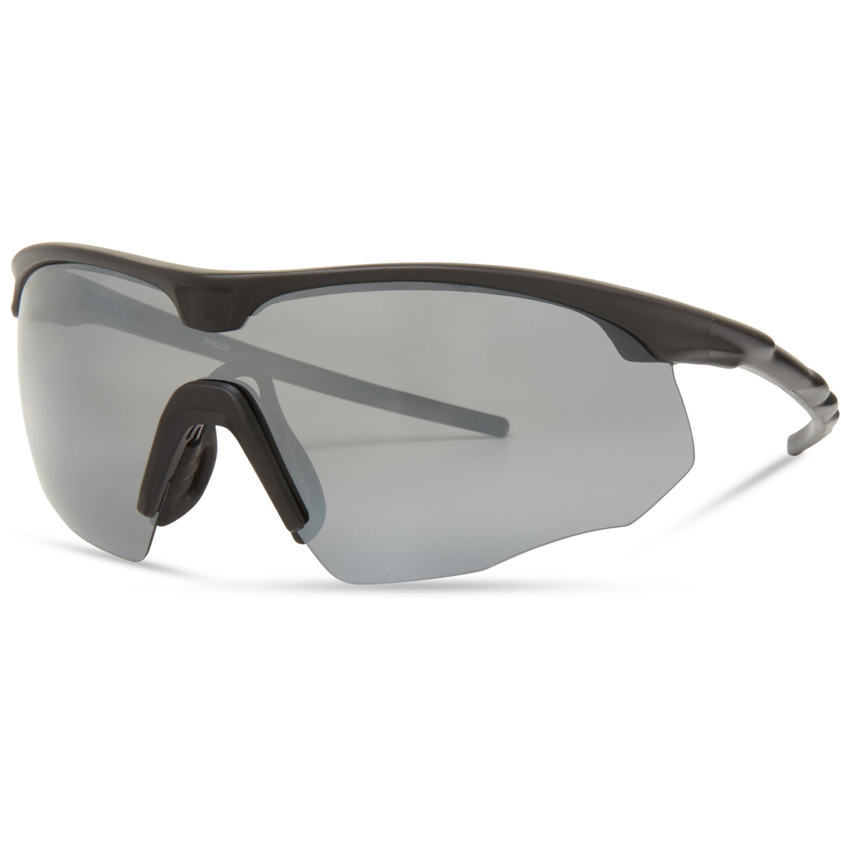 Shields Matt Black Sunglasses- 3 Polarised Lens Pack-Silver Mirror/Bronze/Yellow   Wychwood