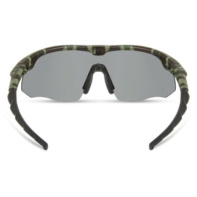 Shields Green Camo Sunglasses-3 Polarised Lens Pack-Silver Mirror/Bronze/Yellow