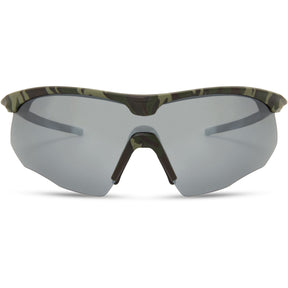 Shields Green Camo Sunglasses-3 Polarised Lens Pack-Silver Mirror/Bronze/Yellow