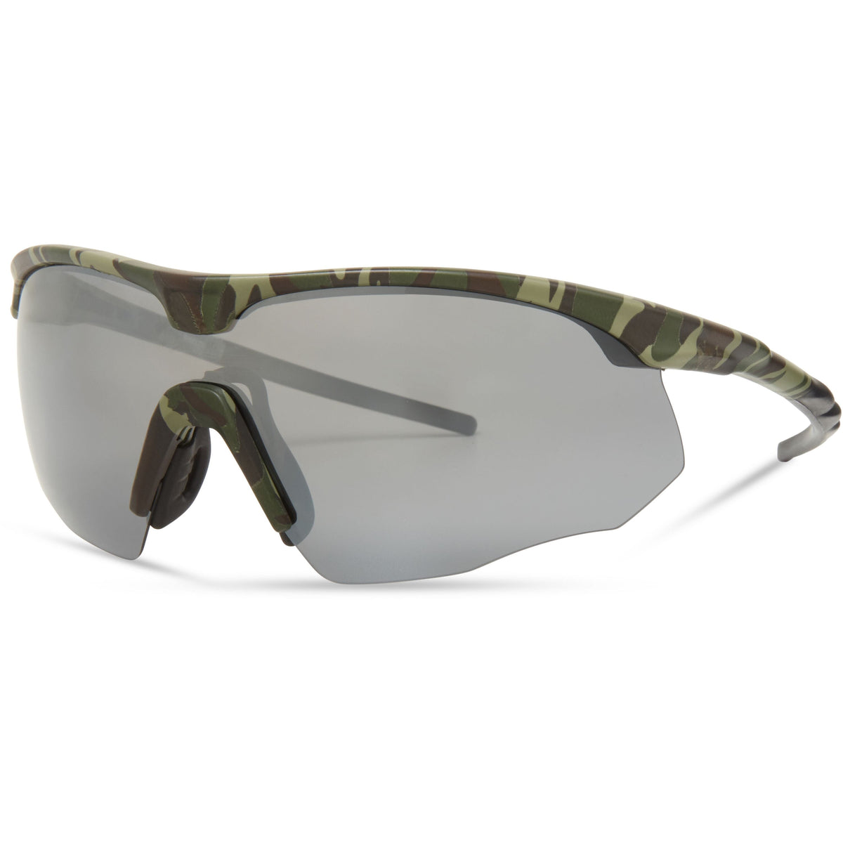 Shields Green Camo Sunglasses-3 Polarised Lens Pack-Silver Mirror/Bronze/Yellow